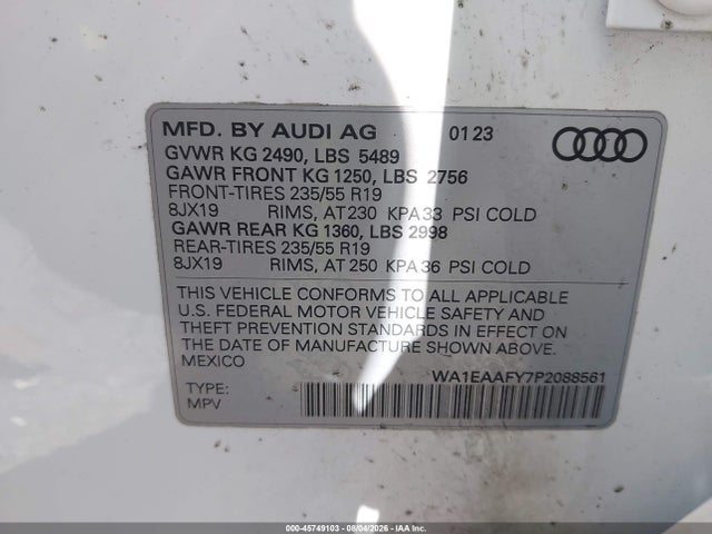 Продажа на аукционе авто 2023 Audi Q5 Premium Plus 45 Tfsi S Line Quattro, vin: WA1EAAFY7P2088561, номер лота: 45749103