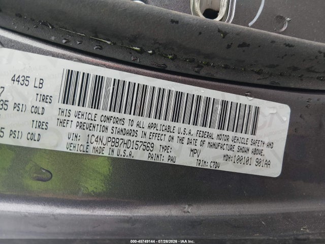 Продаж на аукціоні авто 2017 Jeep Patriot Sport, vin: 1C4NJPBB7HD157569, номер лоту: 45749144