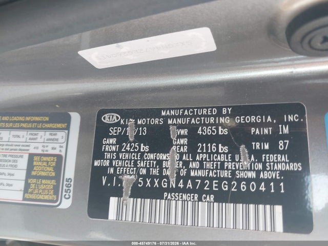 KIA OPTIMA EX 2014 5XXGN4A72EG260411 Image 9