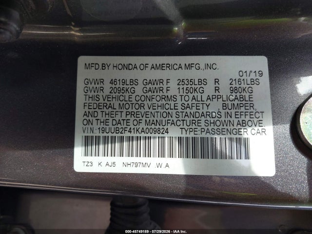Продажа на аукционе авто 2019 Acura Tlx Tech Pkg, vin: 19UUB2F41KA009824, номер лота: 45749189