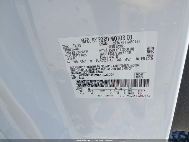 1FTMF1CM9EFA23091 Ford F-150 Xl