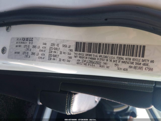 45749490 :رقم المزاد ، 1C4PJLCB9GW125631 vin ، 2016 Jeep Cherokee Latitude مزاد بيع