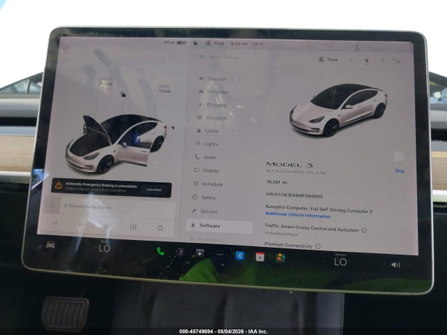 2021 Tesla Model 3 Standard Range Plus Rear-wheel Drive მანქანა იყიდება აუქციონზე, vin: 5YJ3E1EA6MF060605, აუქციონის ნომერი: 45749694