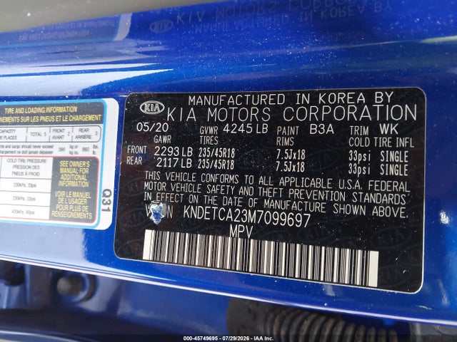 Продаж на аукціоні авто 2021 Kia Seltos Sx Turbo, vin: KNDETCA23M7099697, номер лоту: 45749695