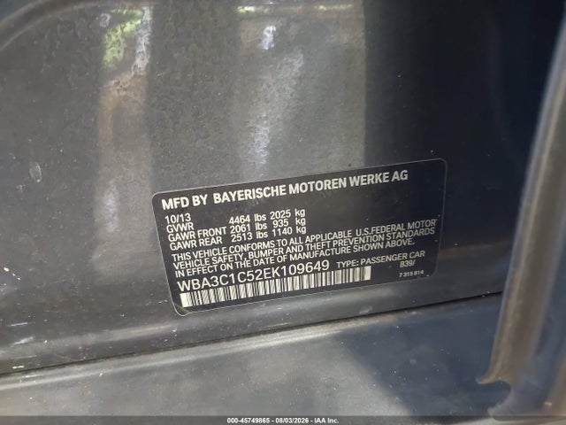 BMW 328I 2014 WBA3C1C52EK109649 Image 9