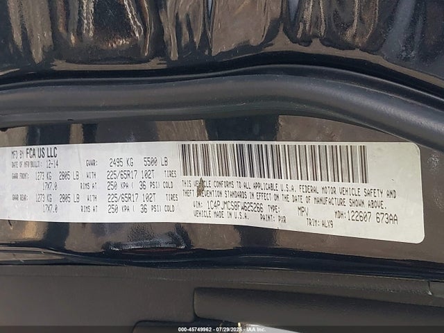 Продажа на аукционе авто 2015 Jeep Cherokee Latitude, vin: 1C4PJMCS8FW625266, номер лота: 45749962