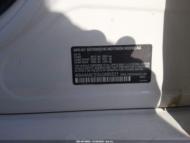 WBA4A9C53GG695521 BMW 428i Gran Coupe