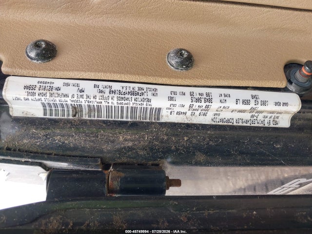 Aukcja sprzedaży 2000 Jeep Wrangler Sahara, vin: 1J4FA59S4YP761040, numer aukcji: 45749994