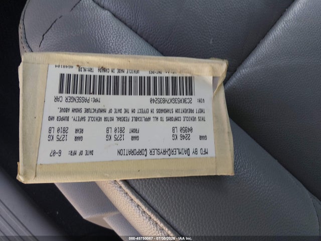 Aukcja sprzedaży 2007 Chrysler 300 Touring, vin: 2C3KA53GX7H835240, numer aukcji: 45750087