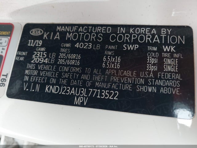 KIA SOUL LX 2020 KNDJ23AU3L7713522 Image 9