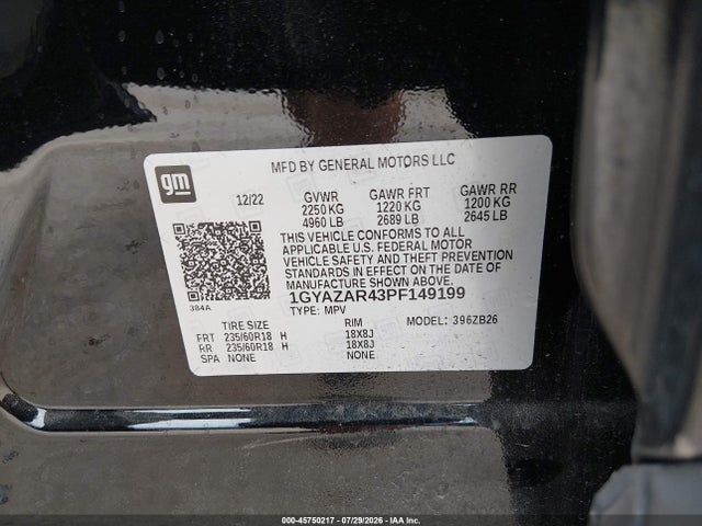 Продаж на аукціоні авто 2023 Cadillac Xt4 Fwd Luxury, vin: 1GYAZAR43PF149199, номер лоту: 45750217