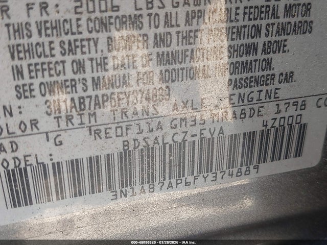 Nissan SENTRA S 2015 3N1AB7AP6FY374889 Image 9