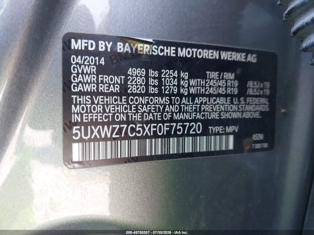 Продажа на аукционе авто 2015 Bmw X3 Sdrive28i, vin: 5UXWZ7C5XF0F75720, номер лота: 45750387