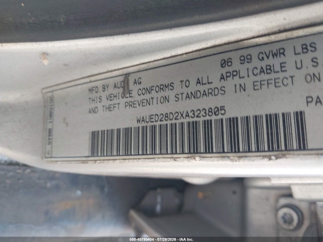 Продажа на аукционе авто 1999 Audi A4 2.8, vin: WAUED28D2XA323805, номер лота: 45750404
