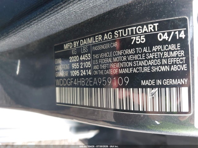 2014 Mercedes-benz C 250 Sport მანქანა იყიდება აუქციონზე, vin: WDDGF4HB2EA959109, აუქციონის ნომერი: 45750428