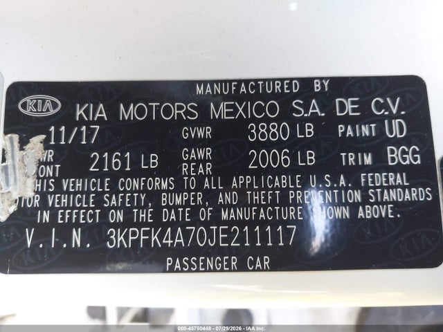 KIA FORTE LX 2018 3KPFK4A70JE211117 Image 9