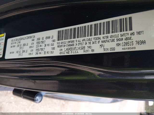 Продаж на аукціоні авто 2007 Jeep Wrangler Unlimited Sahara, vin: 1J4GA59107L141609, номер лоту: 45750580