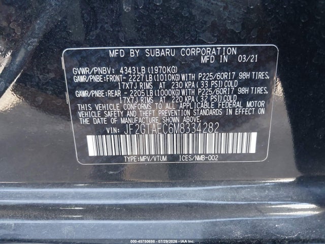 Subaru Crosstrek Premium 2021 JF2GTAEC6M8334282 Image 9