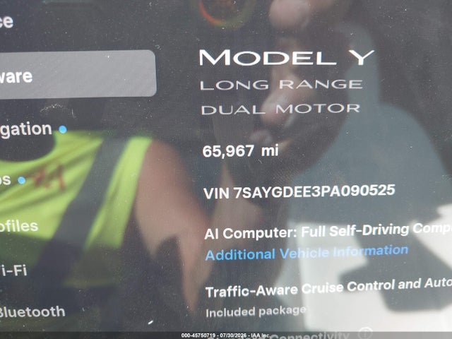 Aukcja sprzedaży 2023 Tesla Model Y Awd/long Range Dual Motor All-wheel Drive, vin: 7SAYGDEE3PA090525, numer aukcji: 45750719