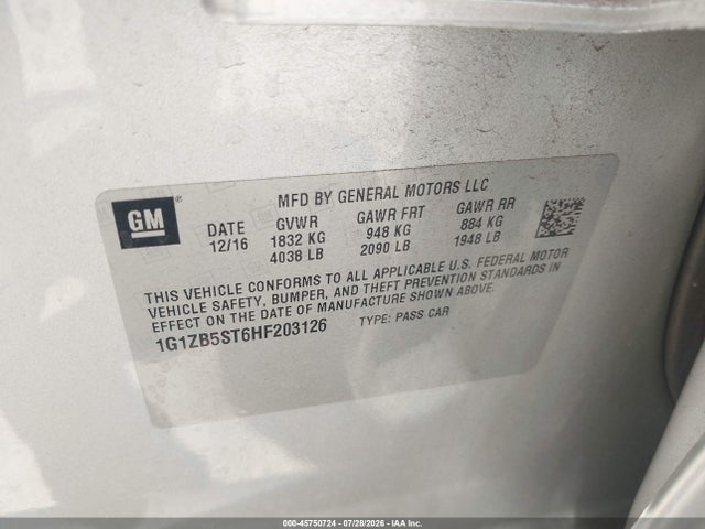 1G1ZB5ST6HF203126 Chevrolet MALIBU LS