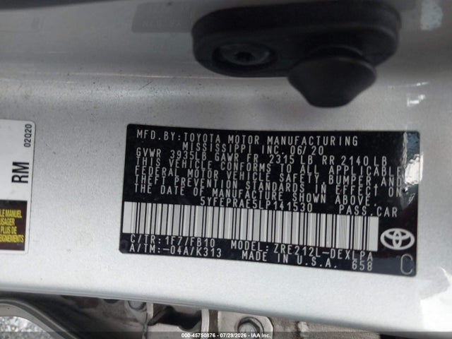 Toyota COROLLA LE 2020 5YFEPRAE5LP141530 Image 9