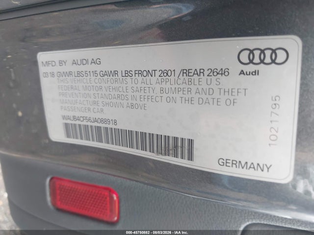 Audi S5 3.0t Premium Plus 2018 WAUB4CF56JA088918 Image 9