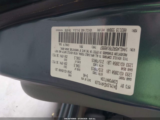 Aukcja sprzedaży 2007 Chrysler Town & Country, vin: 1A4GJ45R27B109997, numer aukcji: 45750908