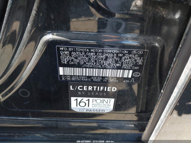 Продажа на аукционе авто 2020 Lexus Is 300, vin: JTHDA1D24L5106313, номер лота: 45750991