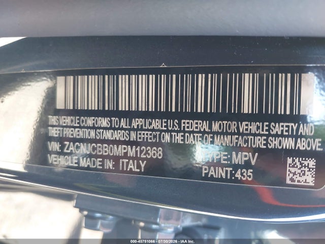 Продажа на аукционе авто 2021 Jeep Renegade Latitude Fwd, vin: ZACNJCBB0MPM12368, номер лота: 45751066