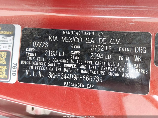 KIA Forte Lxs 2023 3KPF24AD9PE666739 Image 9