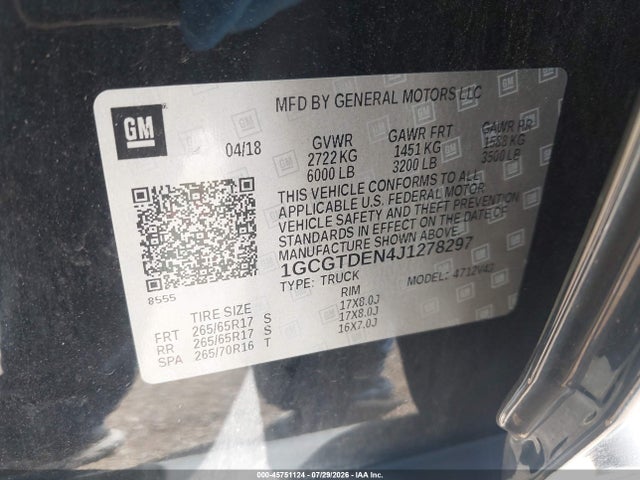 1GCGTDEN4J1278297 Chevrolet Colorado Z71