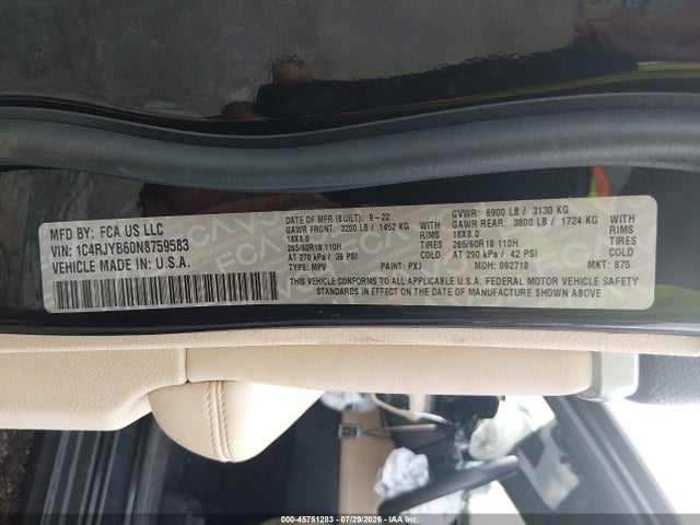 1C4RJYB60N8759583 Jeep Grand Cherokee 4xe Limited 4x4