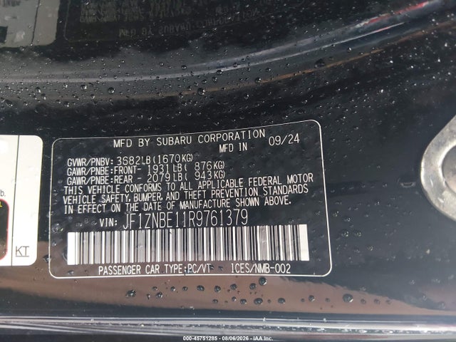 Aukcja sprzedaży 2024 Toyota Gr86 Premium, vin: JF1ZNBE11R9761379, numer aukcji: 45751285