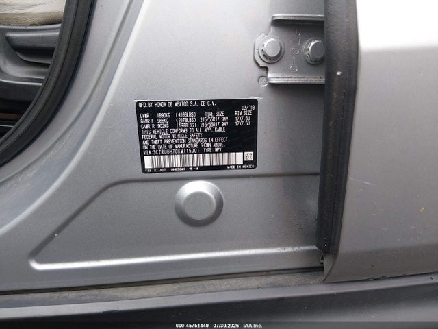 2019 Honda Hr-v Ex-l მანქანა იყიდება აუქციონზე, vin: 3CZRU6H70KM715001, აუქციონის ნომერი: 45751449