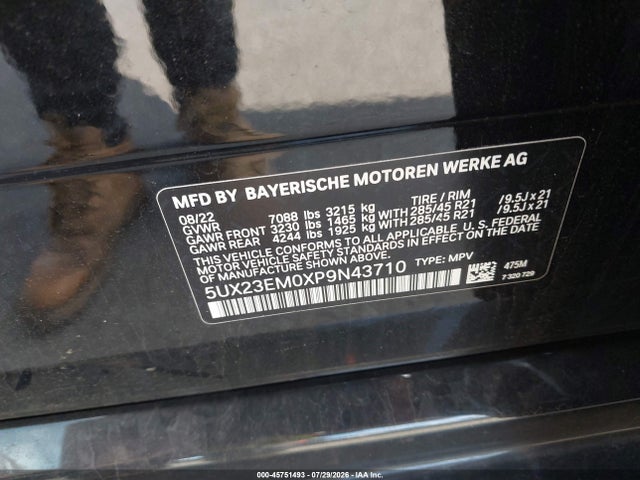 BMW X7 Xdrive40i 2023 5UX23EM0XP9N43710 Image 9