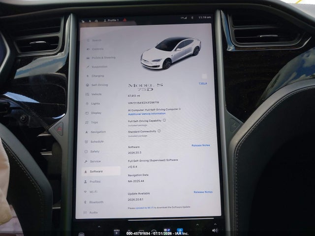 Продаж на аукціоні авто 2018 Tesla Model S 100d/75d/p100d, vin: 5YJSA1E2XJF296718, номер лоту: 45751694