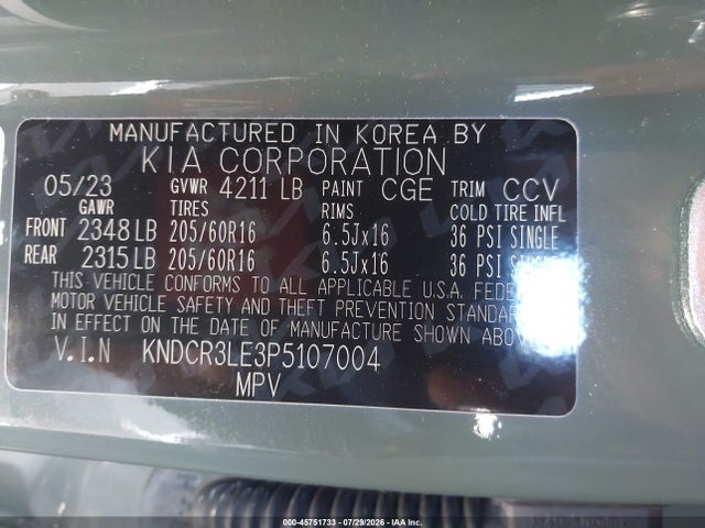 KIA NIRO EX 2023 KNDCR3LE3P5107004 Image 9