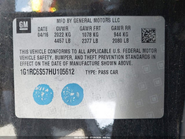 Chevrolet VOLT LT 2017 1G1RC6S57HU105612 Image 9