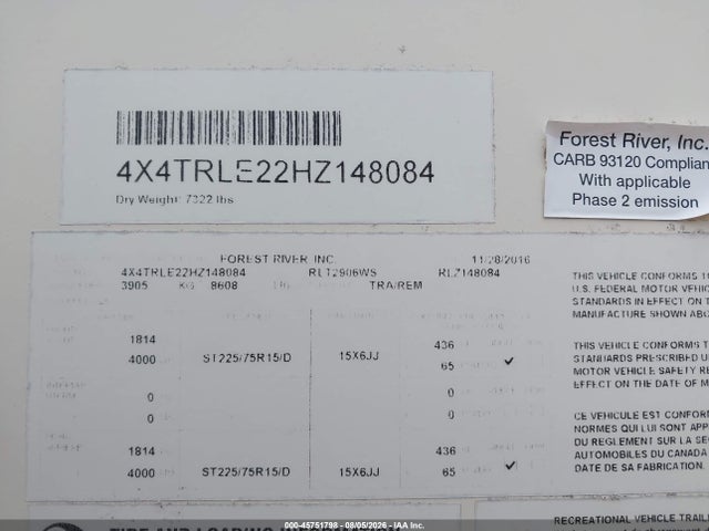 Forest River 2906ws 2017 4X4TRLE22HZ148084 Image 9