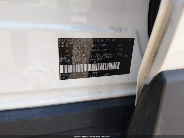 4T3RWRFV1SU180391 Toyota Rav4 Hybrid Xle