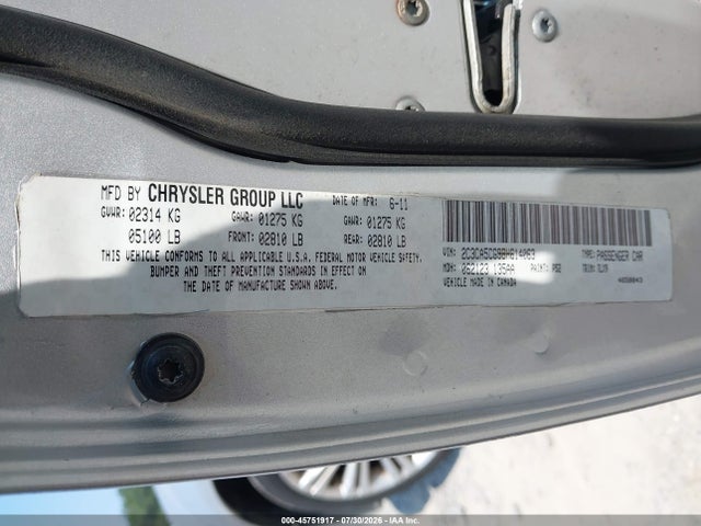 45751917 :رقم المزاد ، 2C3CA5CG9BH614063 vin ، 2011 Chrysler 300 Limited مزاد بيع