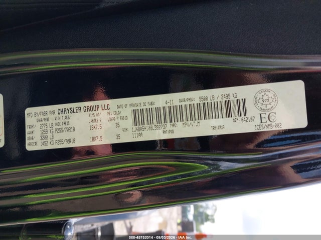 Aukcja sprzedaży 2011 Jeep Wrangler Unlimited Sahara, vin: 1J4BA5H10BL592737, numer aukcji: 45752014