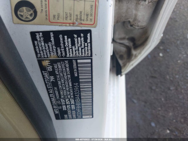 Aukcja sprzedaży 2011 Mercedes-benz E 350 4matic, vin: WDDHF8HBXBA433964, numer aukcji: 45752022