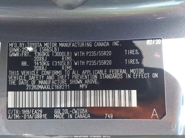 Lexus RX 350 2020 2T2HZMAAXLC168211 Image 9