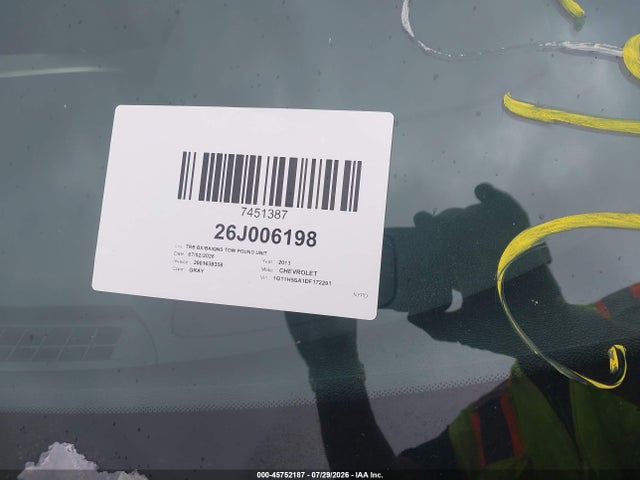 45752187 :رقم المزاد ، 1G11H5SA1DF172291 vin ، 2013 Chevrolet Malibu 1lz مزاد بيع