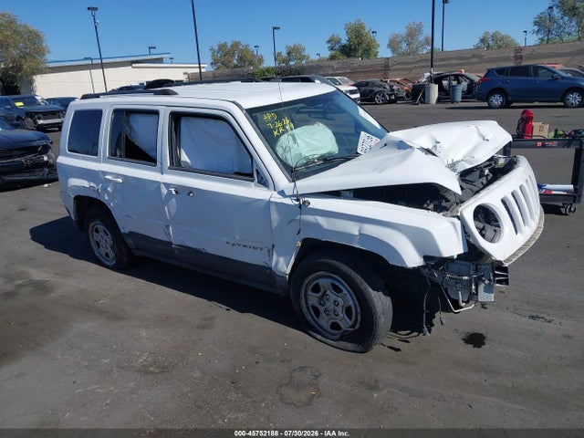 2012 Jeep Patriot Sport მანქანა იყიდება აუქციონზე, vin: 1C4NJPBA9CD724347, აუქციონის ნომერი: 45752188
