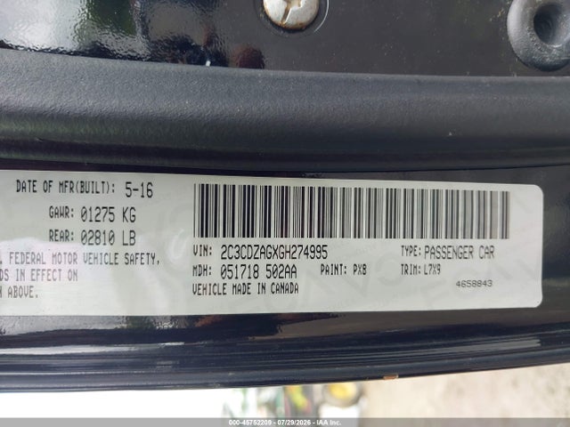 Продаж на аукціоні авто 2016 Dodge Challenger Sxt, vin: 2C3CDZAGXGH274995, номер лоту: 45752209