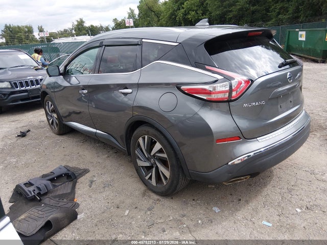 2018 Nissan Murano Platinum მანქანა იყიდება აუქციონზე, vin: 5N1AZ2MH1JN197833, აუქციონის ნომერი: 45752213