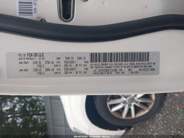 Продажа на аукционе авто 2016 Dodge Journey Sxt, vin: 3C4PDCBB4GT191499, номер лота: 45752301