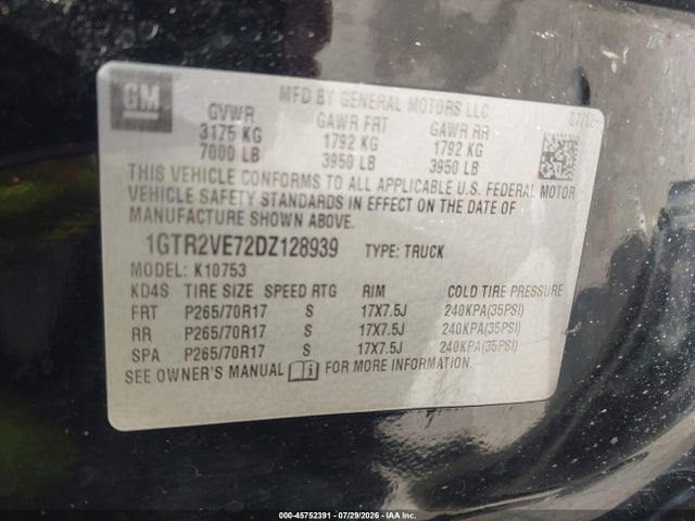 Продаж на аукціоні авто 2013 Gmc Sierra 1500 Sle, vin: 1GTR2VE72DZ128939, номер лоту: 45752391